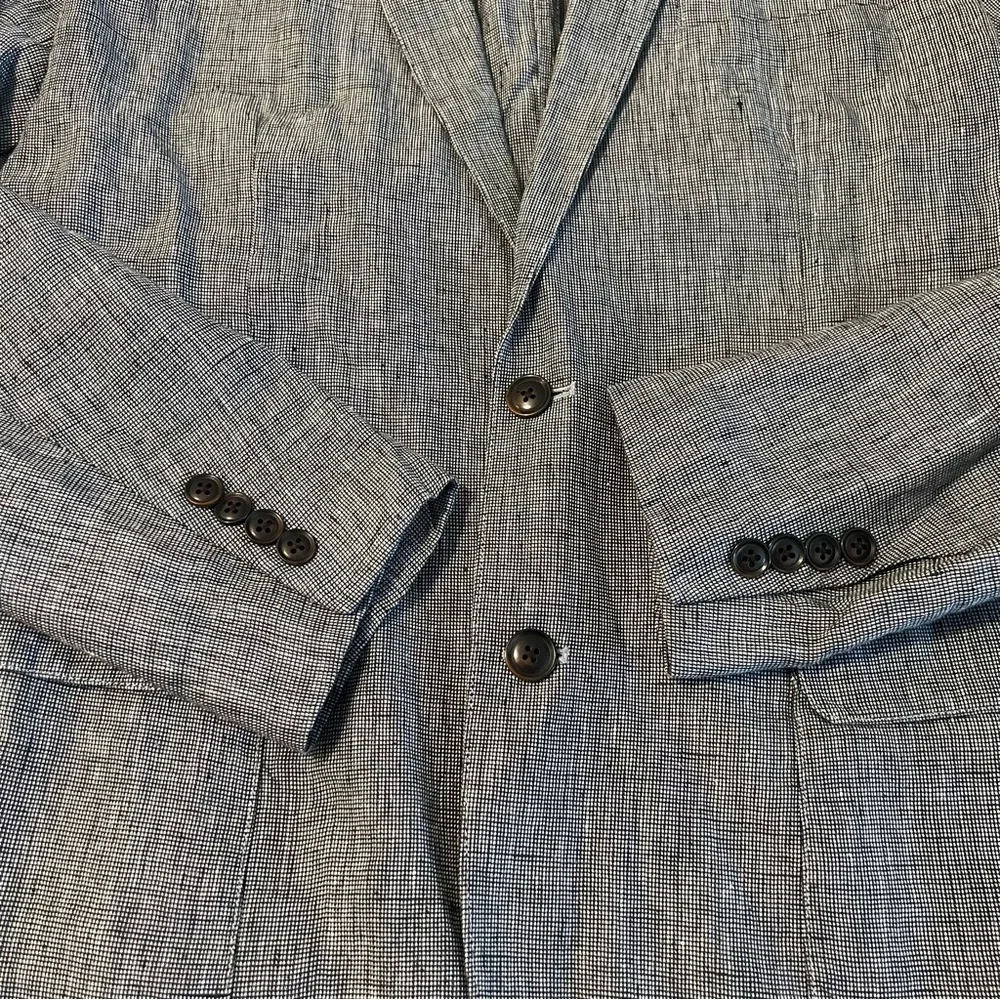 J. Crew, 42R, 100% linen, Charcoal / Gray / Black Gingham, Blazer‎